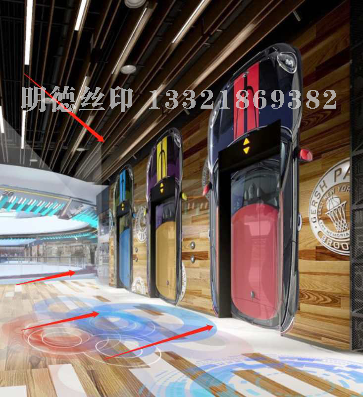 萬(wàn)達(dá)城絲印墻面案例